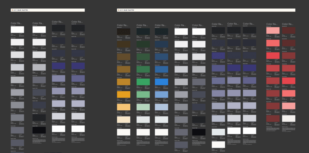 Dark mode color palette experimentation
