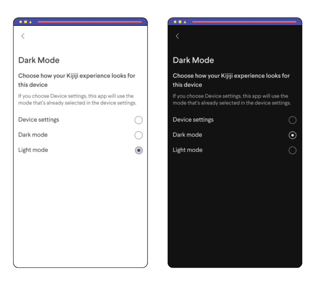 Overview of the dark mode initiative