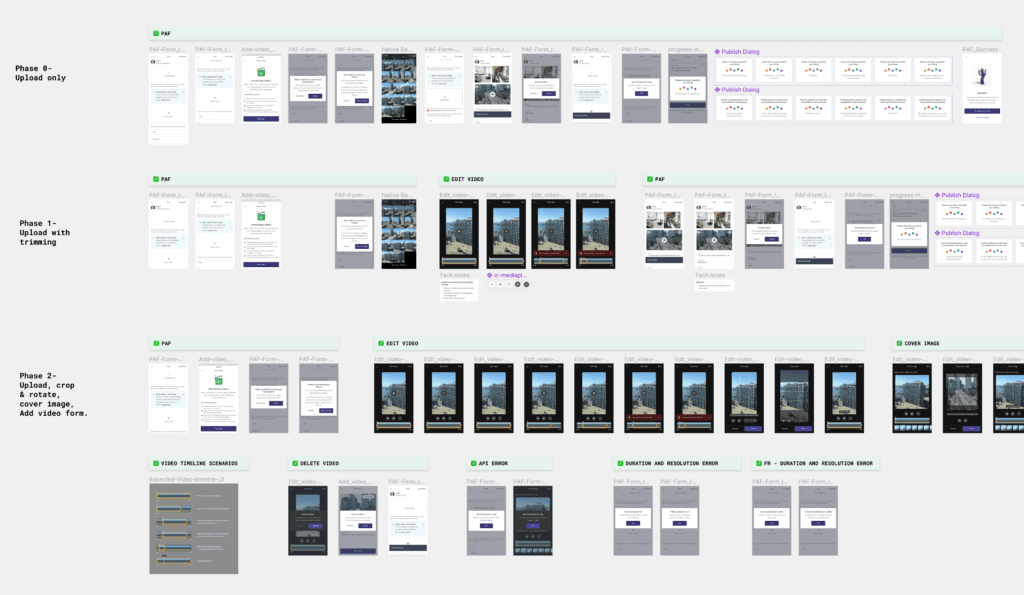 High-fidelity designs for the video feature